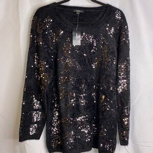Alfani Embellished Sequin Eyelash Sweater